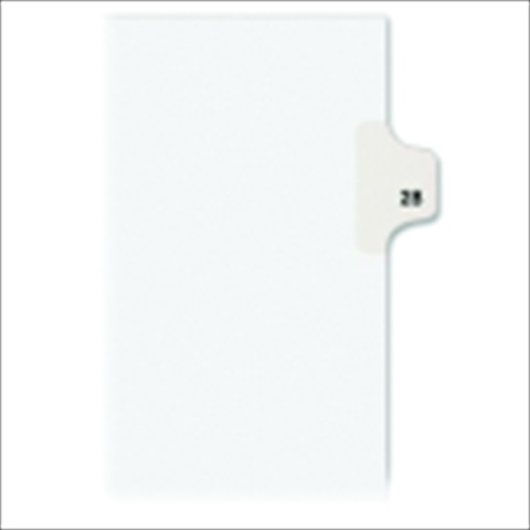 Picture of Avery 1054070 Paper Reinforced Tab Divider&#44; White&#44; Number 28&#44; Pack - 25
