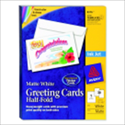 Picture of Avery 1054861 Avery Heavy Weight Greeting Card For Inkjet Printers With Envelopes- White Matte30