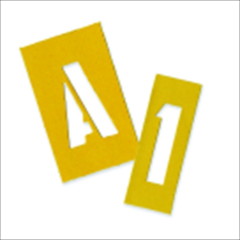 Picture of Chartpak 1056571 Painting Letters & Numbers Stencil&#44; Yellow&#44; 2 In.