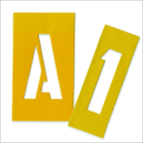 Picture of Chartpak 1056572 Painting Letters & Numbers Stencil&#44; Yellow&#44; 3 In.