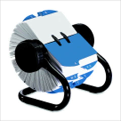 Rotary Card File - Black - 2.25 x 4 In. - Includes 500 Cards & A-Z Tabs