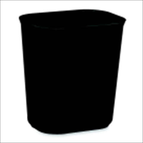 Fire-Resistant Rectangle Waste Basket - Black - 3.5 Gallon - Seamless Design