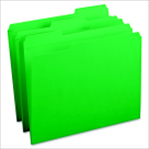 Medium Weight Reinforced Top Tab File Folder - Green - Letter Size - Durable Design