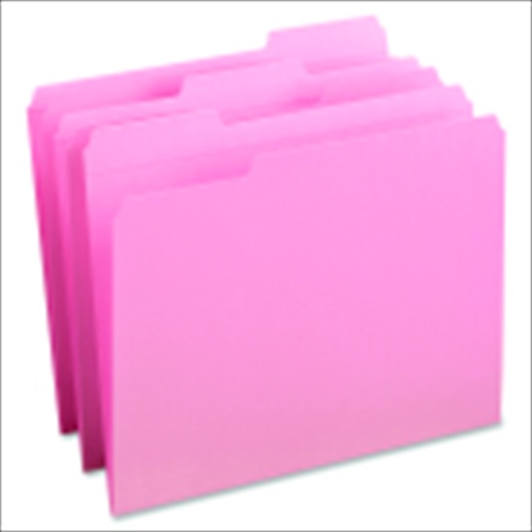 Medium Weight Reinforced Top Tab File Folder - Pink - Letter Size - Durable Design