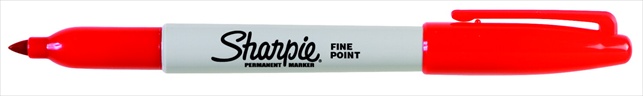 Sharpie Non-Washable Quick-Drying Waterproof Permanent Marker, Red, Pack 12