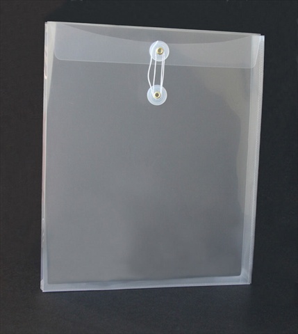 Polypropylene Top Loading Reusable String Envelope, 1.5 In. Expansion, Clear, Pack - 12
