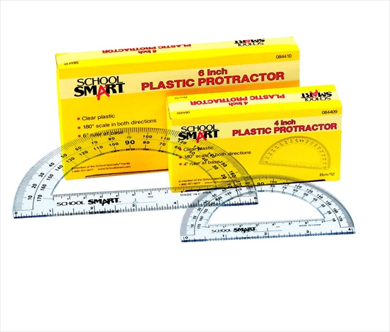 Picture of School Smart 084409 0 - 180 Deg Protractor With 4 In. Ruler- Pack 12