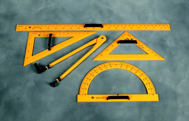 Drafting Tool Kit, Yellow, Pack - 5