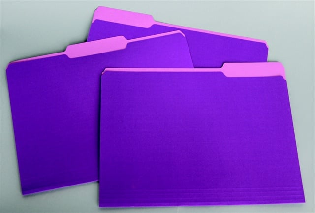 Smart Medium Weight Stock 1-3 Cut 2-Tone Reversible File Folder, Letter Lavender, Pack 100