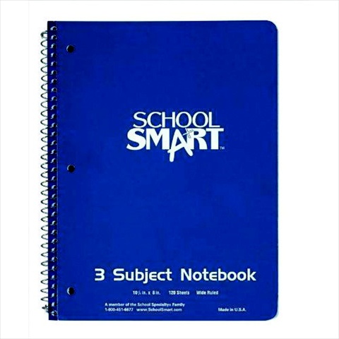 8 x 10.5 In. Sulphite 3-Hole Punched Non-Perforated Spiralbound Notebook, White, 180 Sheets