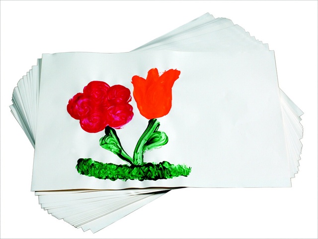 Sulphite Finger Paint Paper, Glazed White, Pack - 500