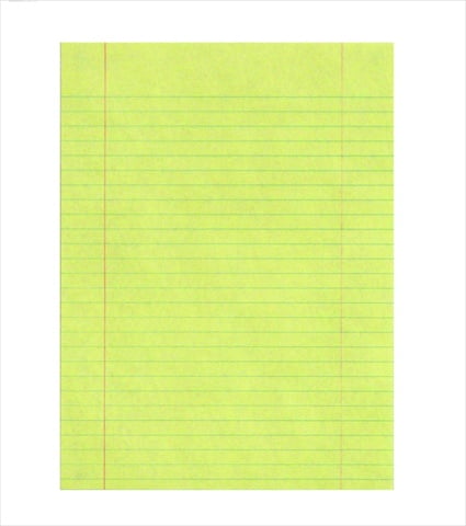 8 x 11 In. Sulphite Paper Essay And Composition Paper With Margin, Yellow, Pack - 500
