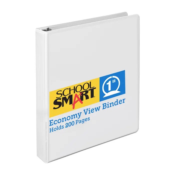 Vinyl General Purpose Round Ring View Binder- White - 1 In