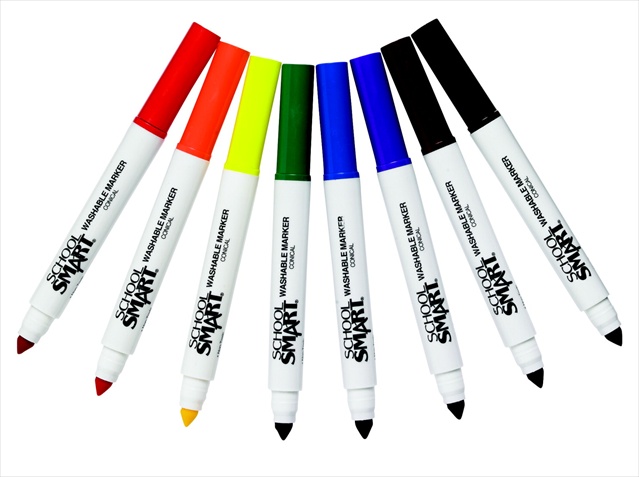 086414 Non-Toxic Watercolor Marker- Conical Tip- Assorted Colors- Pack 200 -  School Smart