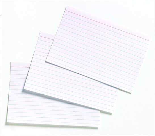 4 x 6 In. Heavyweight Ruled Index Card, White, Pack - 100