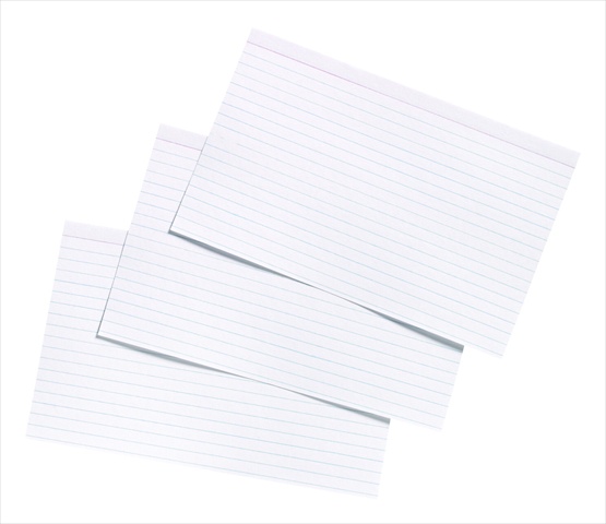 5 x 8 In. Heavyweight Ruled Index Card, White, Pack - 100