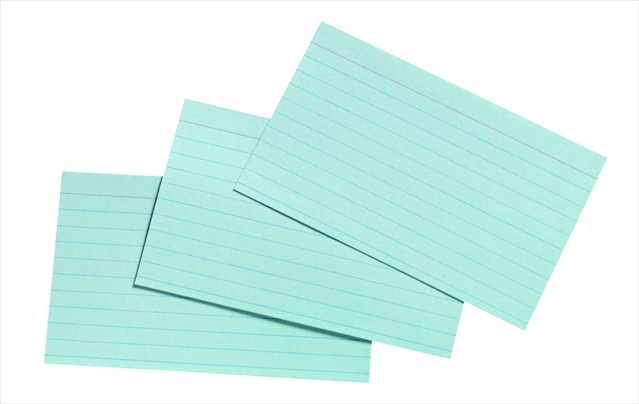 3 x 5 In. Heavyweight Ruled Index Card, Blue, Pack - 100