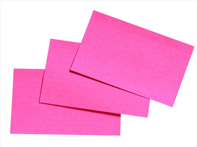 088717 3 x 5 In. Heavyweight Ruled Index Card- Cherry- Pack - 100