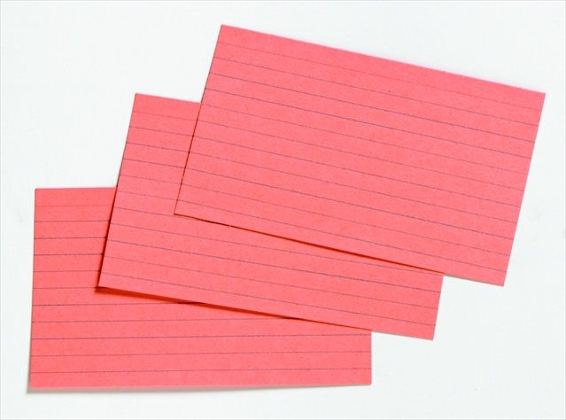 3 x 5 In. Heavyweight Ruled Index Card, Salmon, Pack - 100