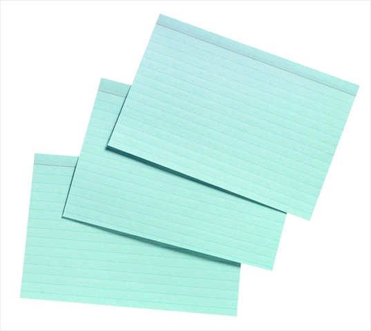 4 x 6 In. Heavyweight Ruled Index Card, Blue, Pack - 100
