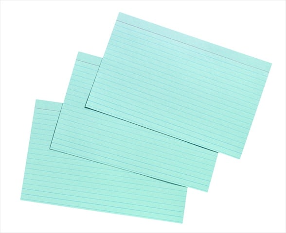 5 x 8 In. Heavyweight Ruled Index Card, Blue, Pack - 100