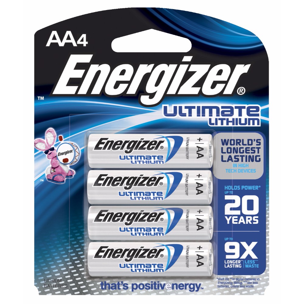 089193 E2 Lithium Aa Battery, 2900 Mah, 1.5 V, Pack - 4