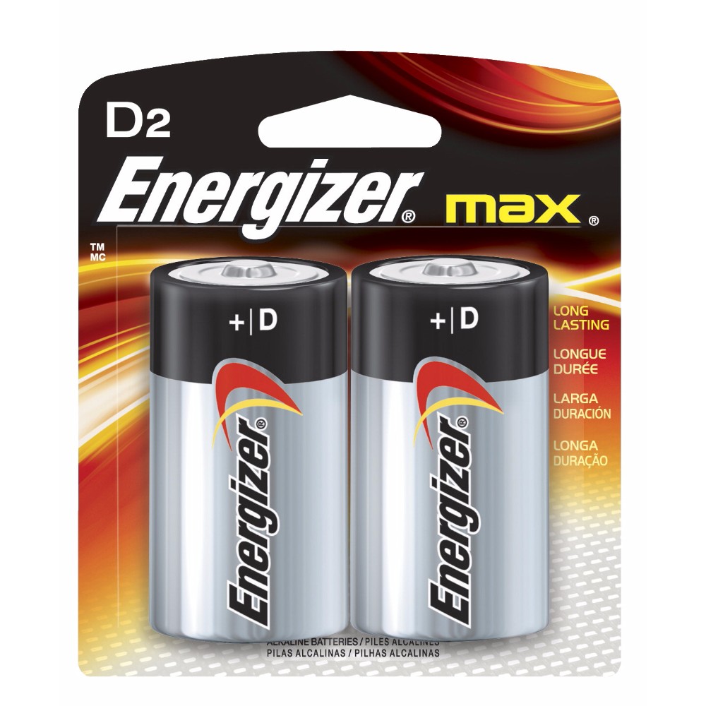 090169 Max Alkaline Premium D Battery, 20500 Mah, 1.5 V, Pack - 2