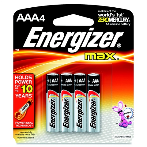 Picture of Energizer 092076 Max Alkaline Premium Aaa Battery&#44; 1150 Mah&#44; 1.5 V&#44; Pack - 4