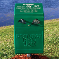 Picture of Dogipot 1005-2 Dog Valet Polyethylene Pet Waste Station & Receptacle- Forest Green