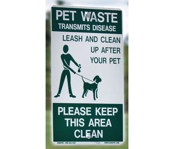 Picture of Dogipot 1203 Aluminum Pet Waste & Leash Sign- Green