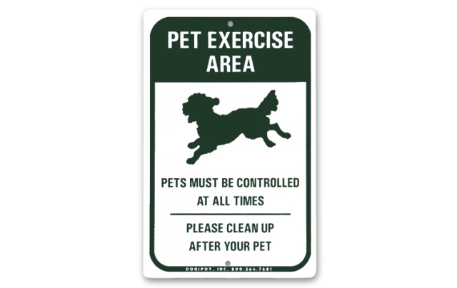 Picture of Dogipot 1204 Aluminum Pet Exercise Area Sign- Green