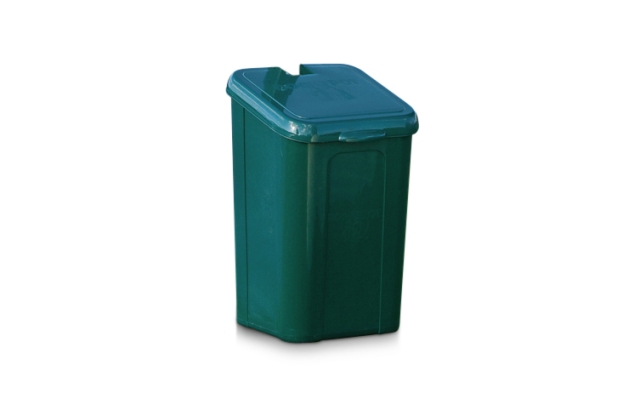 Picture of Dogipot 1208-L Poly Trash Can with Lid- Forest Green