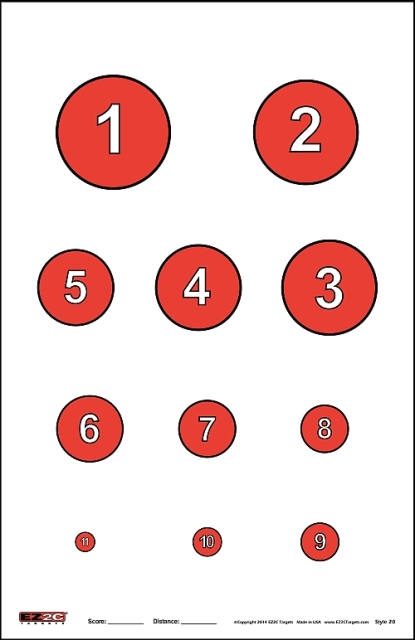 EZ2C020 Targets Style 20- Pack - 25