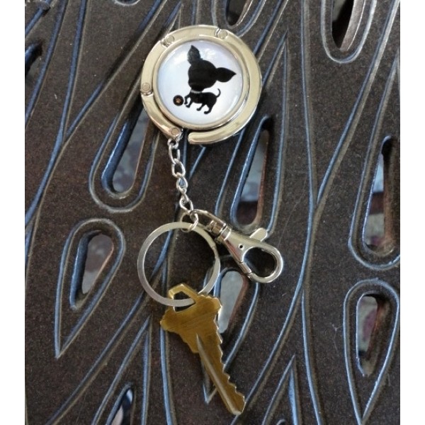 Chihuahua Mirror Purse Hanger Keychain