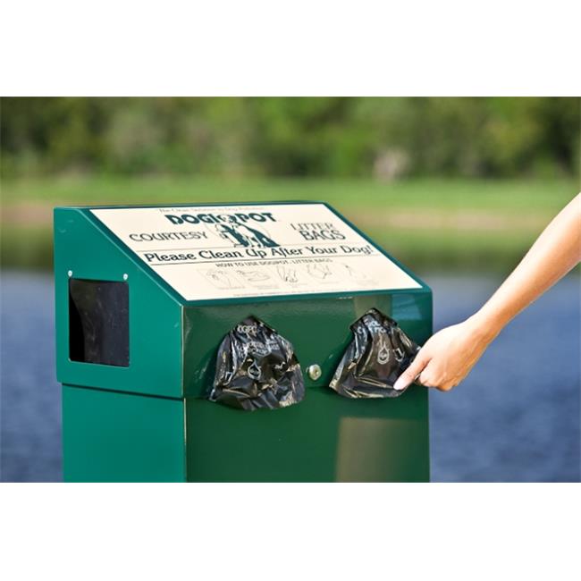Dogipot 1001-2 Aluminum Dog Waste Station- Forest Green