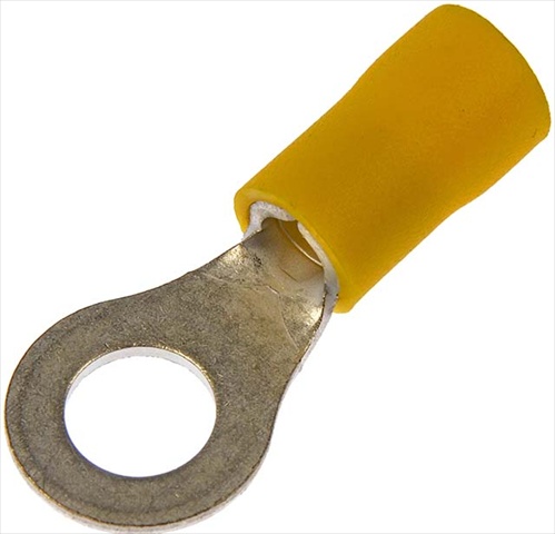 85415 12 10 Gauge Ring Terminal, 0.25 In., Yellow