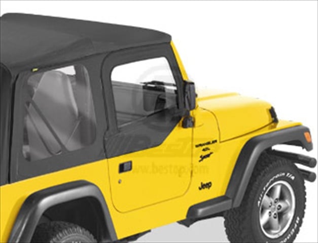 5312135 Fabric Replacement Upper Door Skins For Wrangler, 1997 2006, Black Diamond
