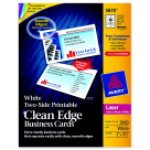 Clean Edge Two-Side Printable Business Card - White
