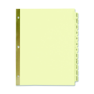 11 x 8.5 In. Paper Laminated Monthly Preprinted Tab Divider, Buff