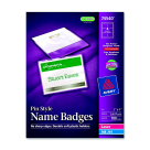 Flexible Pin Style Soft Top Loading Name Badge Holder Kit For Laser Or Inkjet Printers - Clear - Pack of 100