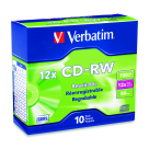 Picture of Verbatim 1122128 Surface Rewritable CD&#44; 700 Mb&#44; 80 Min.&#44; Silver&#44; Pack of 10