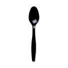 Picture of Dixie Foods Durable Heavyweight Shatter Resistant Teaspoon- Black - 1000 Pack