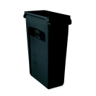 354200BK Slim Jim Open Top Waste Container - Black - 23 Gallon - Venting Channels