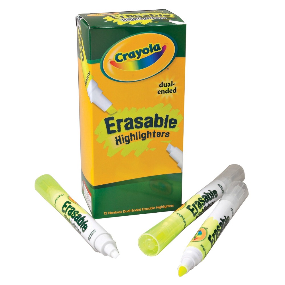 Picture of Crayola Dual Ended Erasable Highlighter - Yellow&#44; Pack of  12