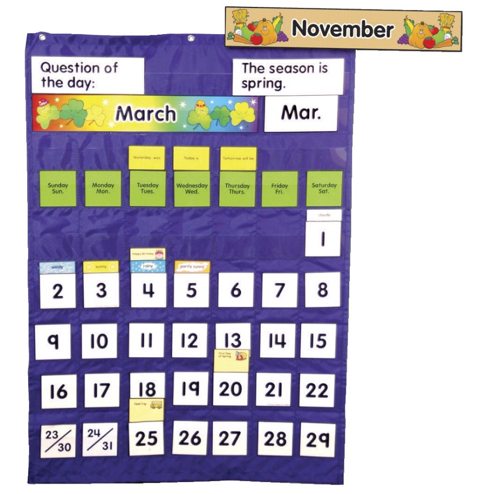 Picture of Carson Dellosa Calendar And Weather Complete Pocket Chart- 26 x 37.25 In.