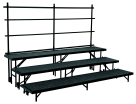 National Public Seating Optional Rear Guard Rail - 24 In - Black - Safety Feature for Risers