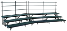 National Public Seating Optional Rear Guard Rail, 32 In, Black, For Use With Tapered Standing Risers, Pack of 2
