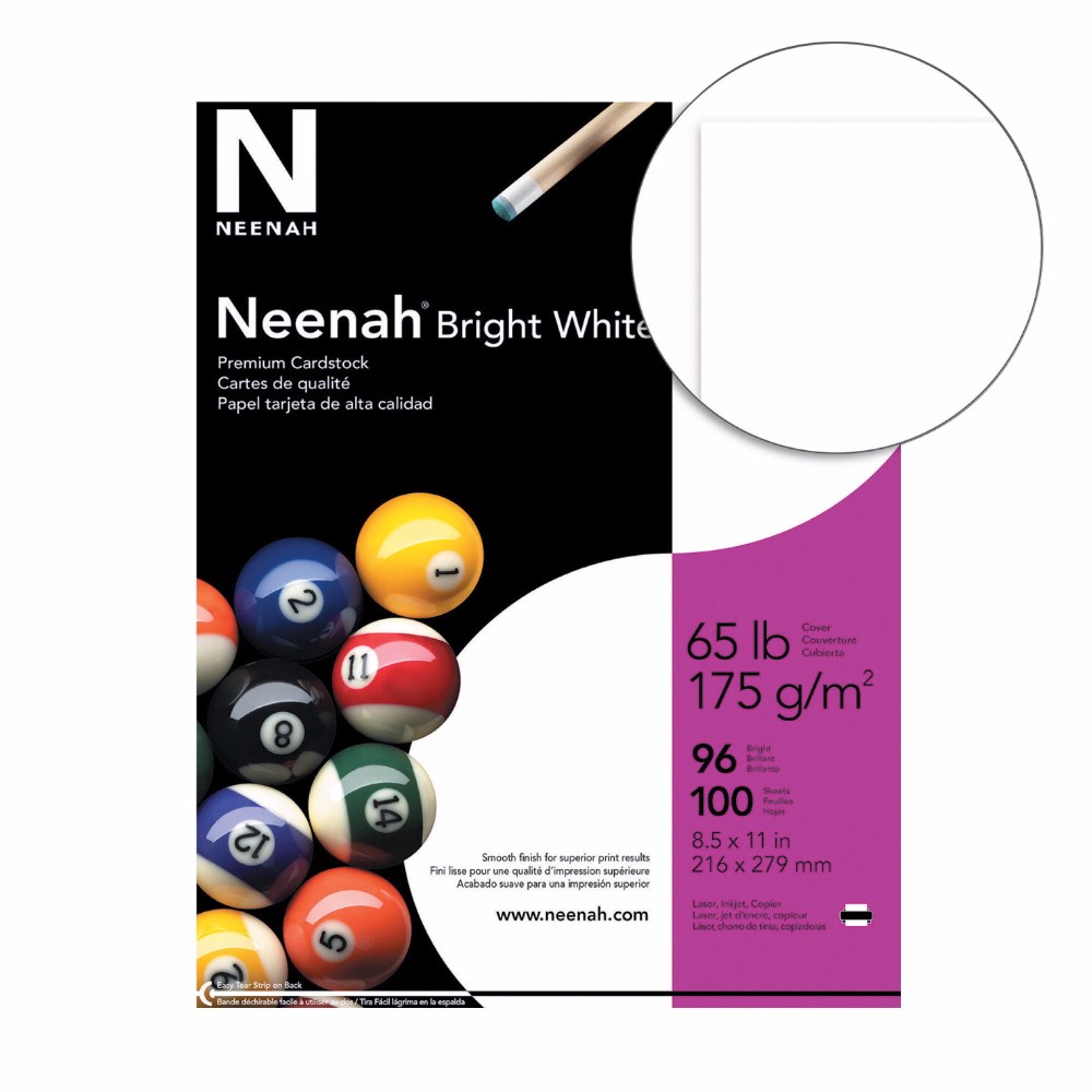 Picture of Neenah Bright White 1301559 White Cardstock&#44; Pack of  250
