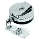 30-Inch ID Card Reel with Belt Clip - Black/Chrome - Durable Design