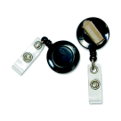 30 In. ID Card Reel With Spring Clip Stretches - Black